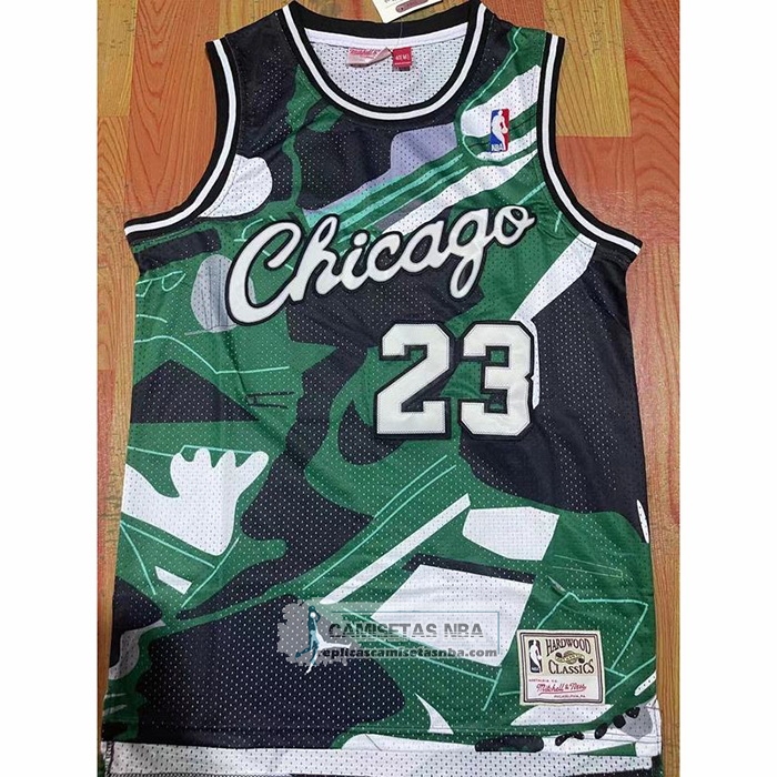 Camiseta Chicago Bulls Michael Jordan NO 23 Mitchell & Ness Verde